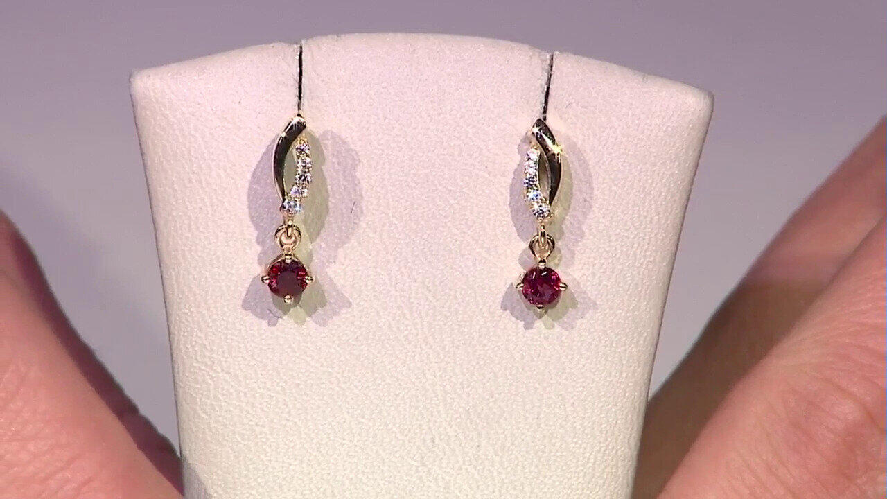 Video Orecchini in oro con Spinello Rosso