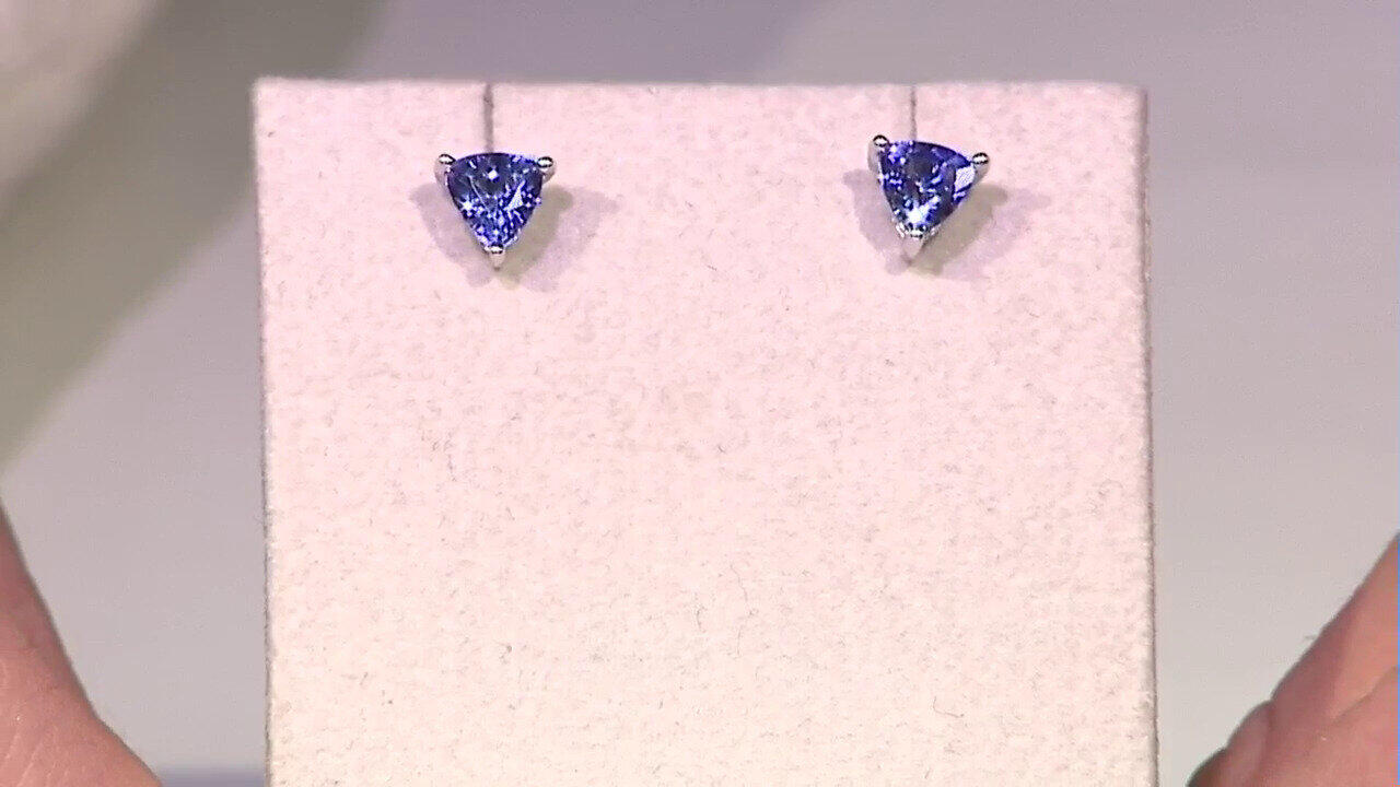 Video AAA-Tansanit-Goldohrringe