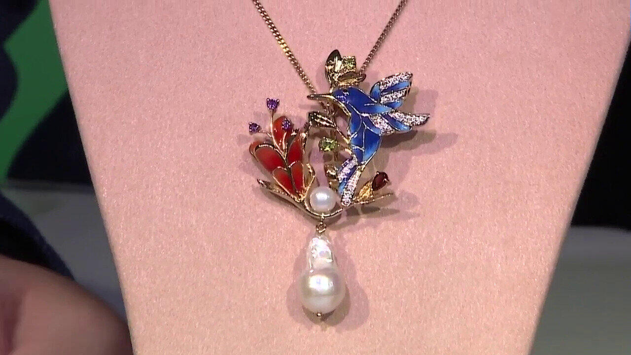 Video Spilla in argento con Perla d'Acqua Dolce Bianca