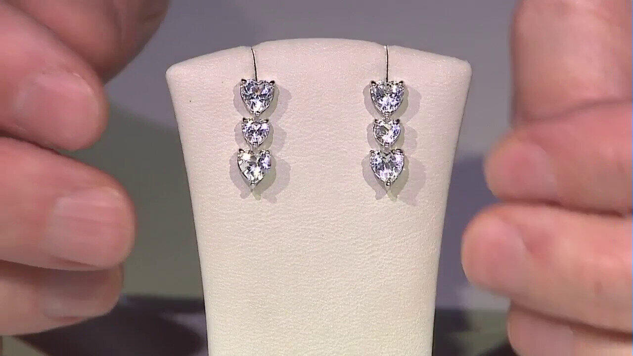 Video Boucles d'oreilles en argent et Topaze blanche