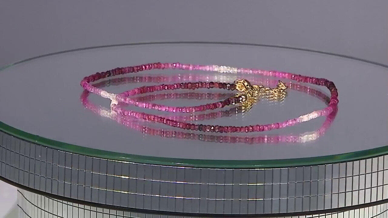 Video Zilveren halsketting met Tanzania robijnen