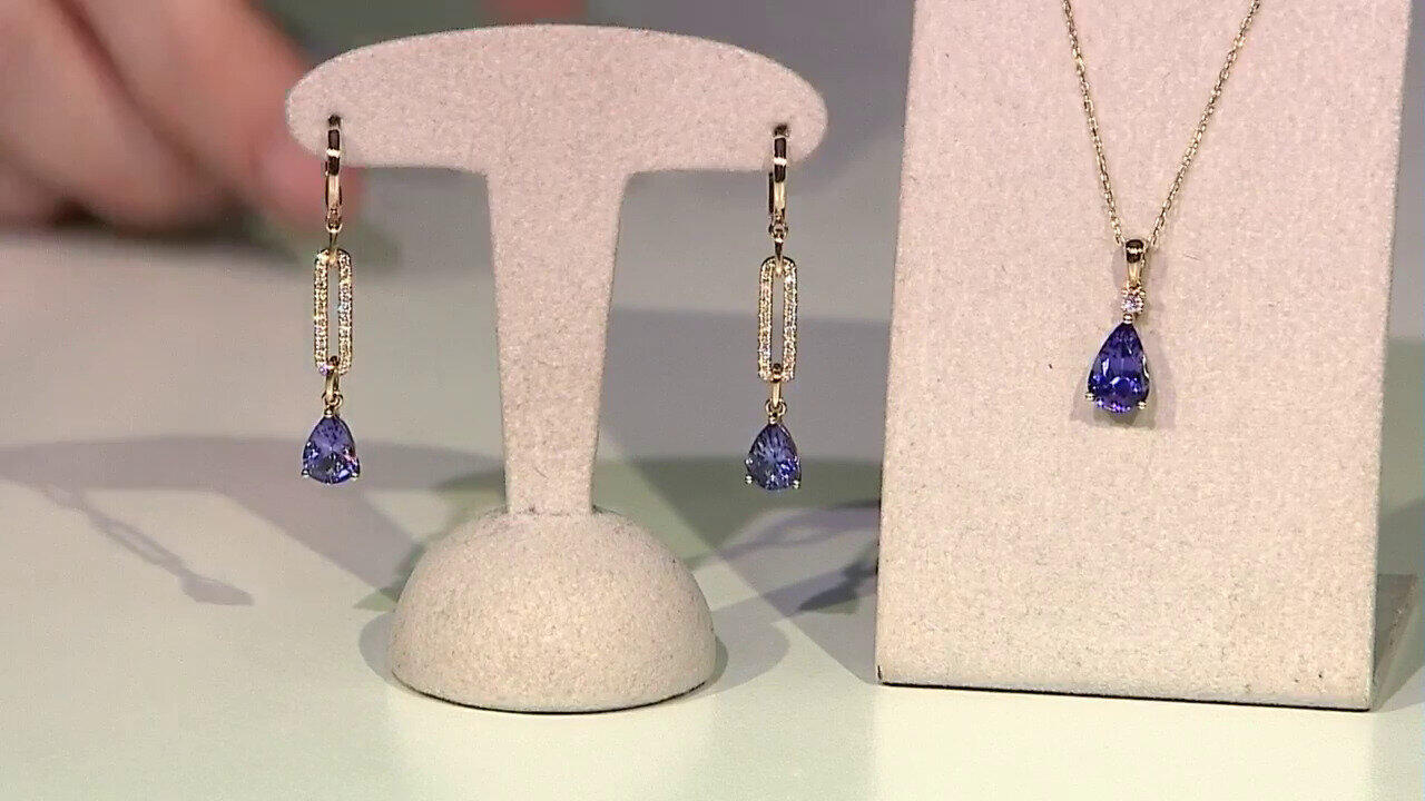 Video 14K AAA Tanzanite Gold Earrings (CIRARI)