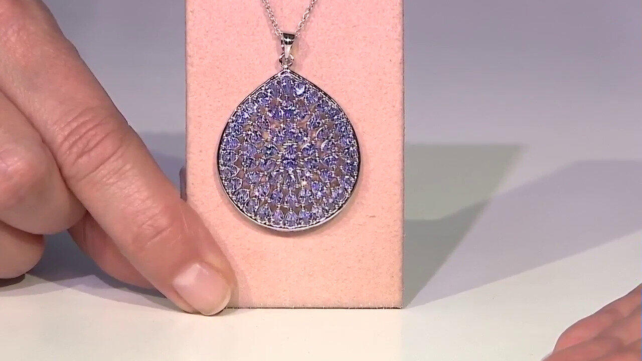 Video Zilveren halsketting met een tanzaniet