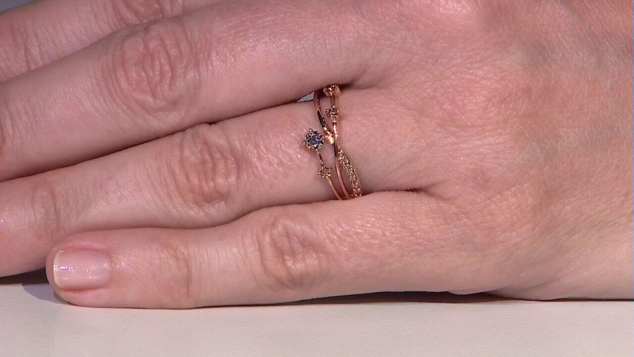 Video Anello in oro con Diamante Rose de France SI1 di Argyle (Annette)