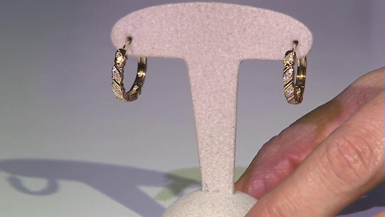 Video Pendientes en oro con Diamante SI1 (G) (Annette)