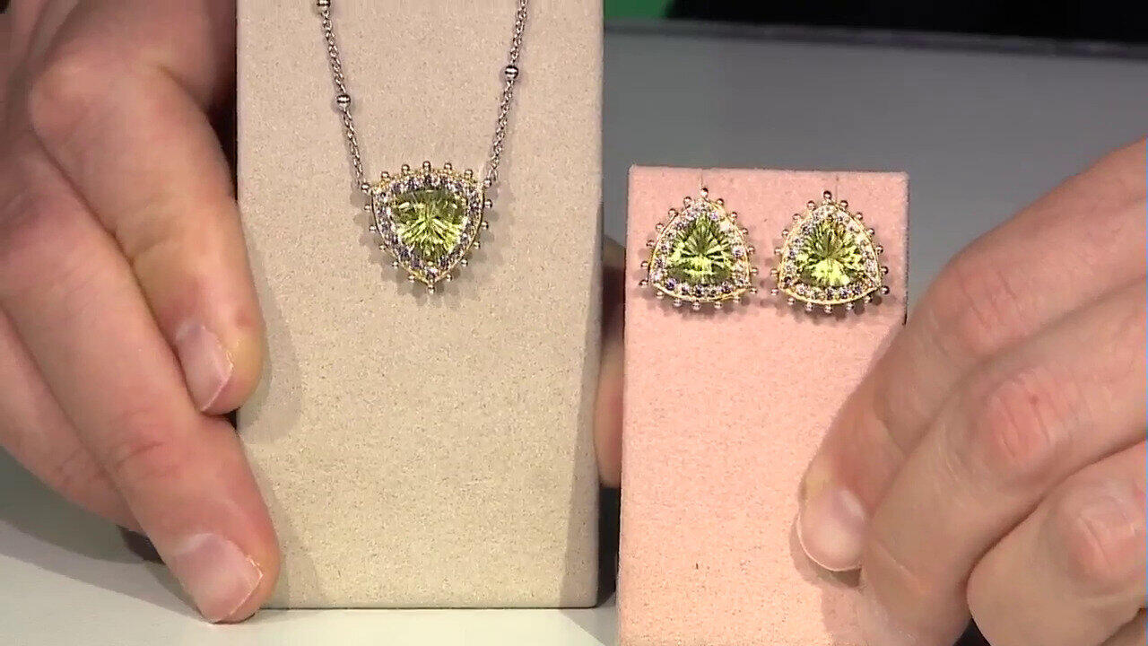 Video Ouro Verde-Quarz-Silberohrringe (Dallas Prince Designs)