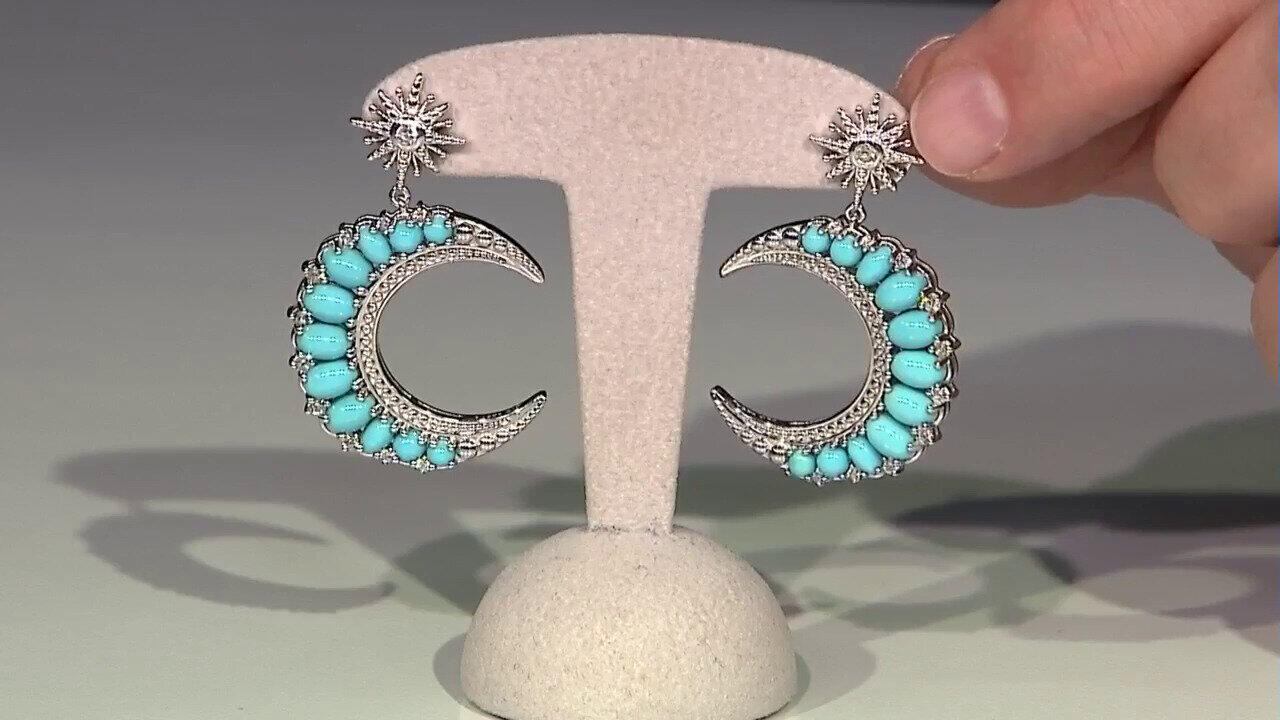 Video Sleeping Beauty-Türkis-Silberohrringe (Dallas Prince Designs)
