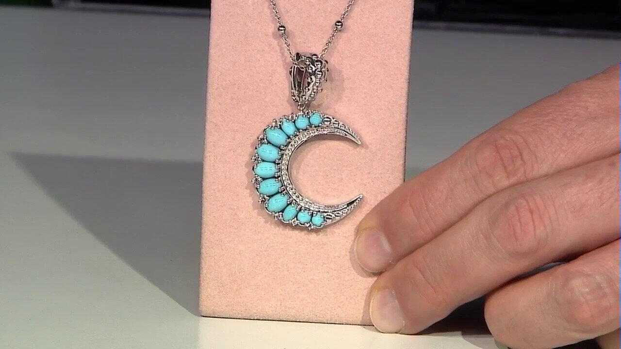 Video Sleeping Beauty-Türkis-Silberhalskette (Dallas Prince Designs)