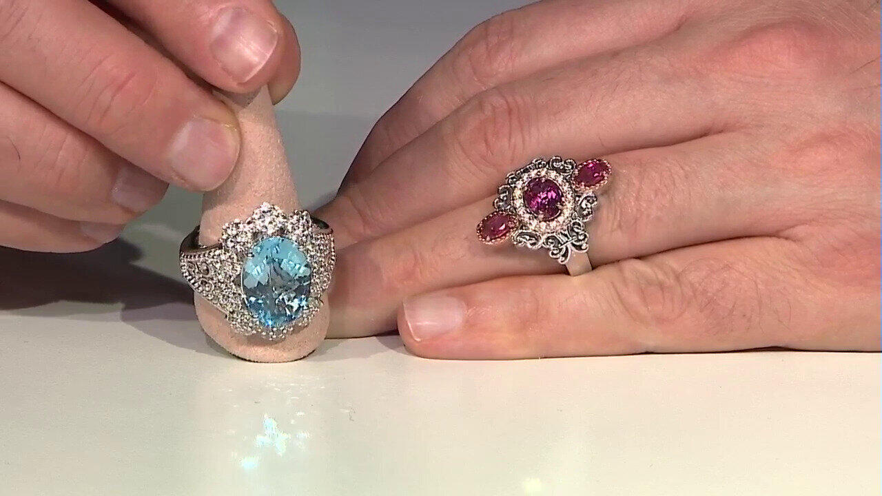 Video Pinkfarbener Topas-Silberring (Dallas Prince Designs)