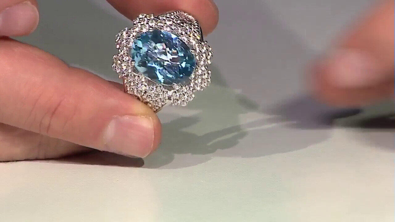 Video Himmelblauer Topas-Silberring (Dallas Prince Designs)