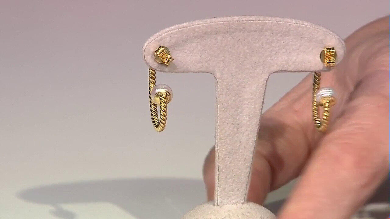 Video Zilveren oorbellen met Witte zoetwater kweekparels (Joias do Paraíso)