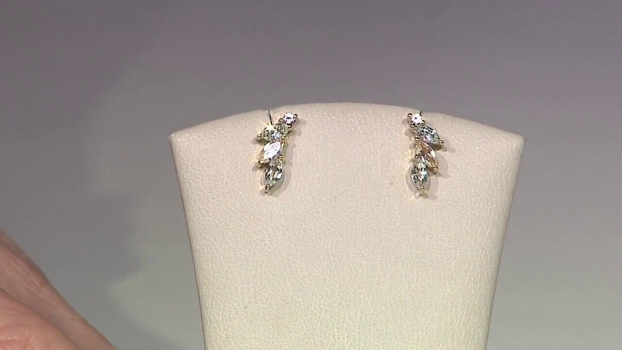 Video Zilveren oorbellen met witte topaasstenen