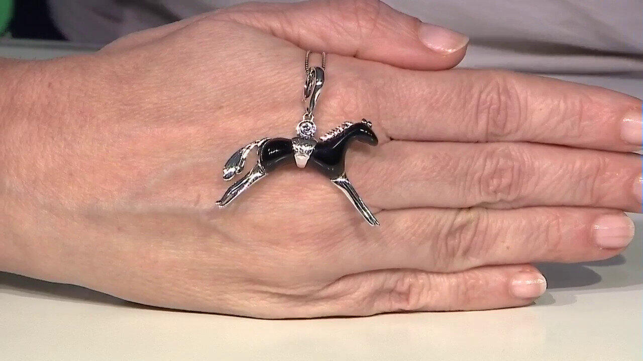 Video Zilveren hanger met een zwarte agaat (Desert Chic)