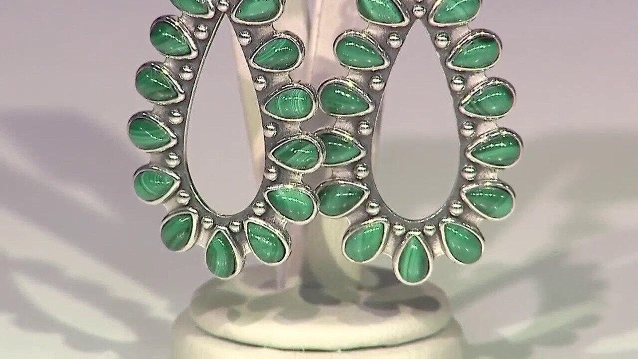 Video Zilveren oorbellen met Malachieten (Desert Chic)