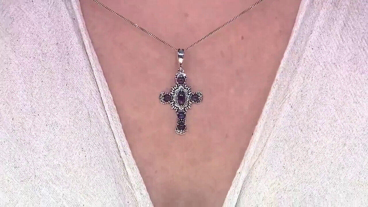 Video Zilveren hanger met een Zambia-amethist (Desert Chic)