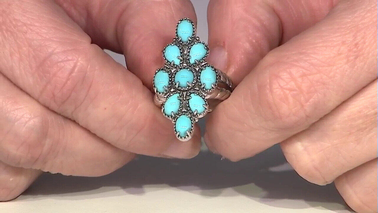 Video Zilveren ring met Sleeping Beauty Turkooisen (Desert Chic)