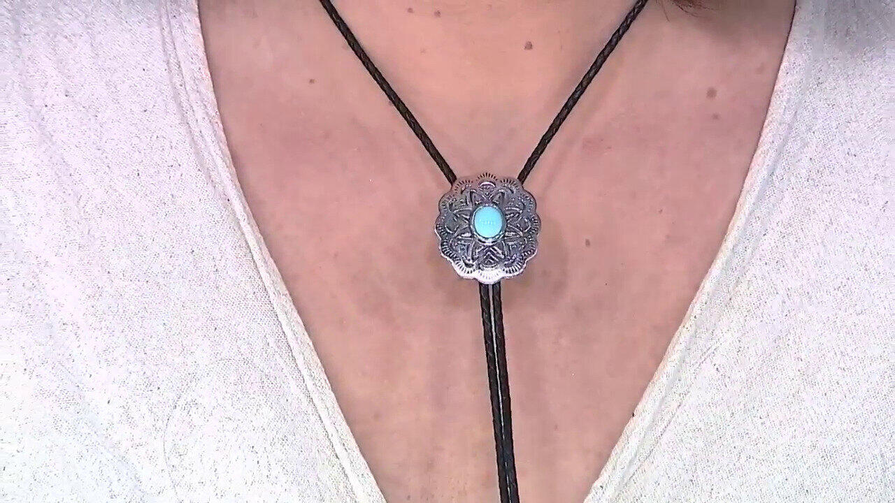 Video Sleeping Beauty-Türkis-Lederhalskette (Desert Chic)