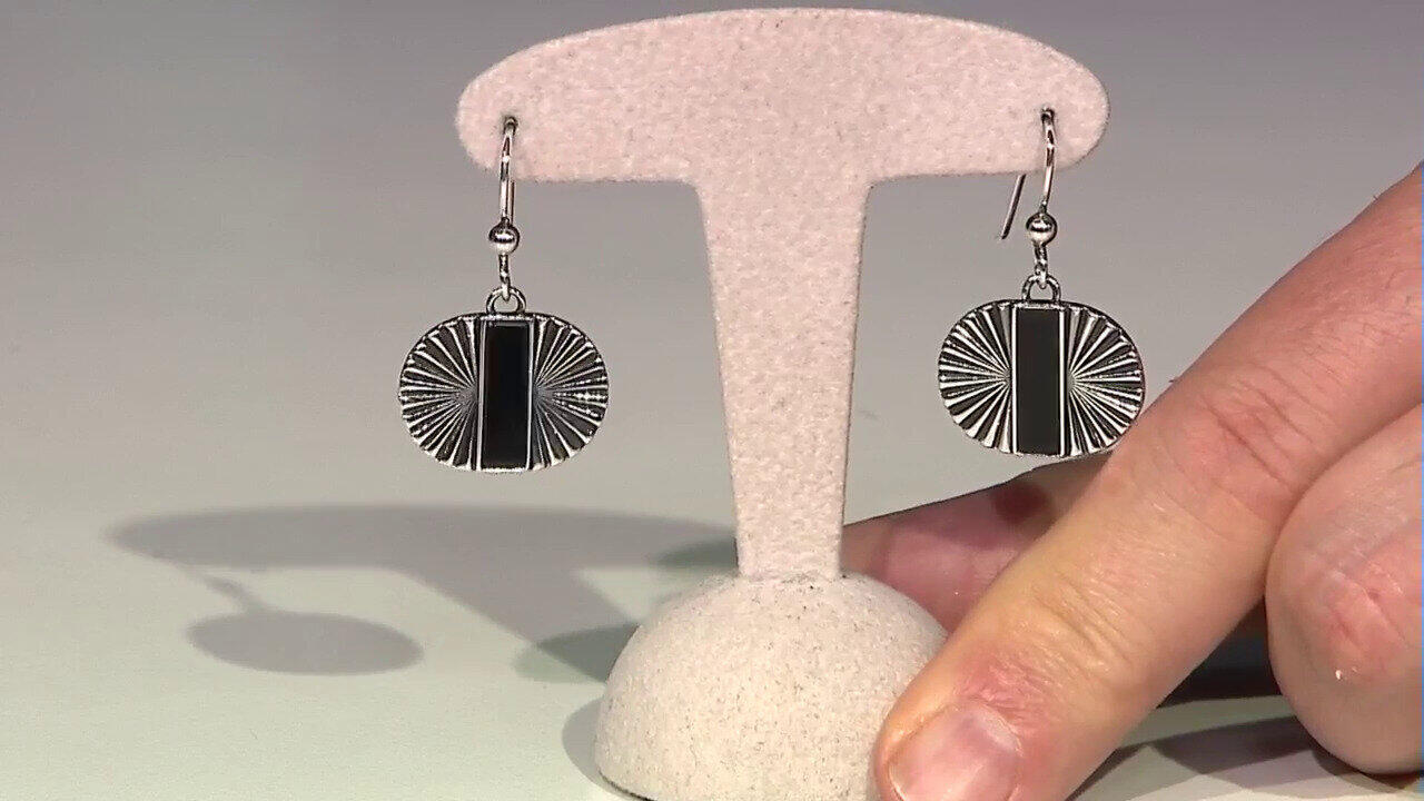 Video Zilveren oorbellen met zwarte onyxen (Desert Chic)