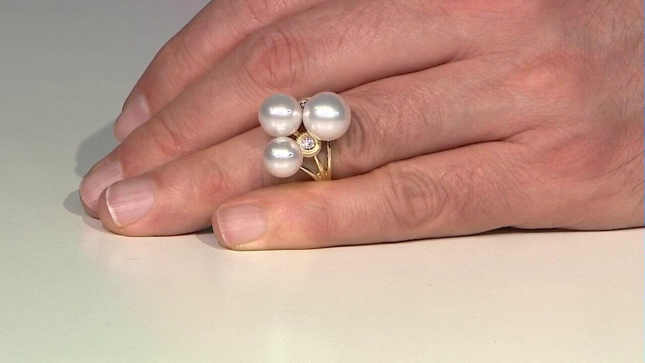 Video Weiße Südseeperlen-Goldring (Michelle Albala)