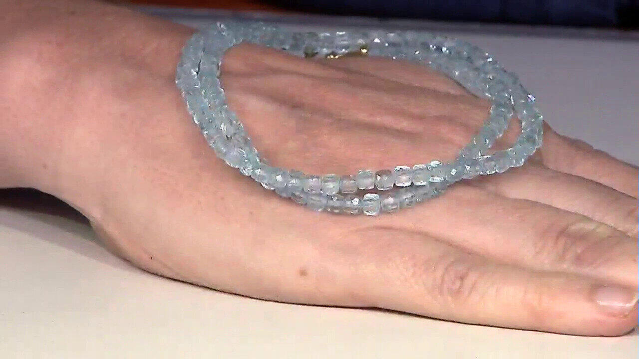 Video Collar en plata con Topacio azul cielo