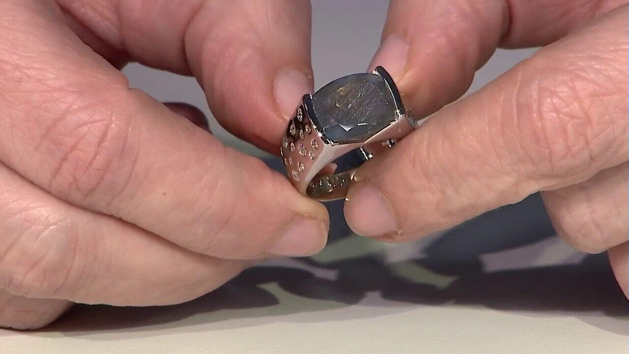 Video Labradorit-Silberring (de Melo)