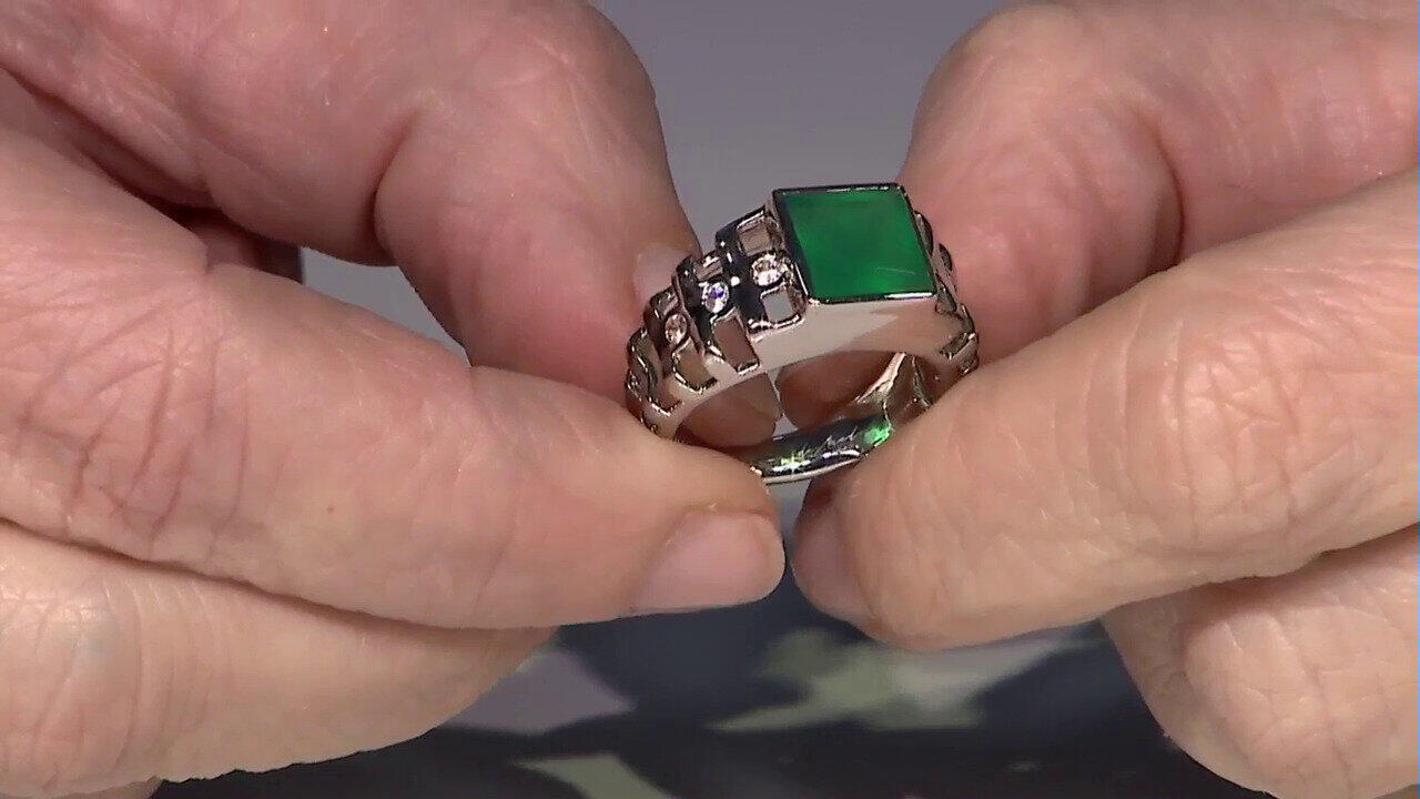 Video Grüner Onyx-Silberring (de Melo)