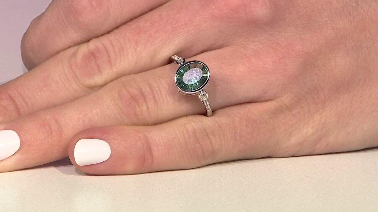 Video Grüner Fluorit-Silberring