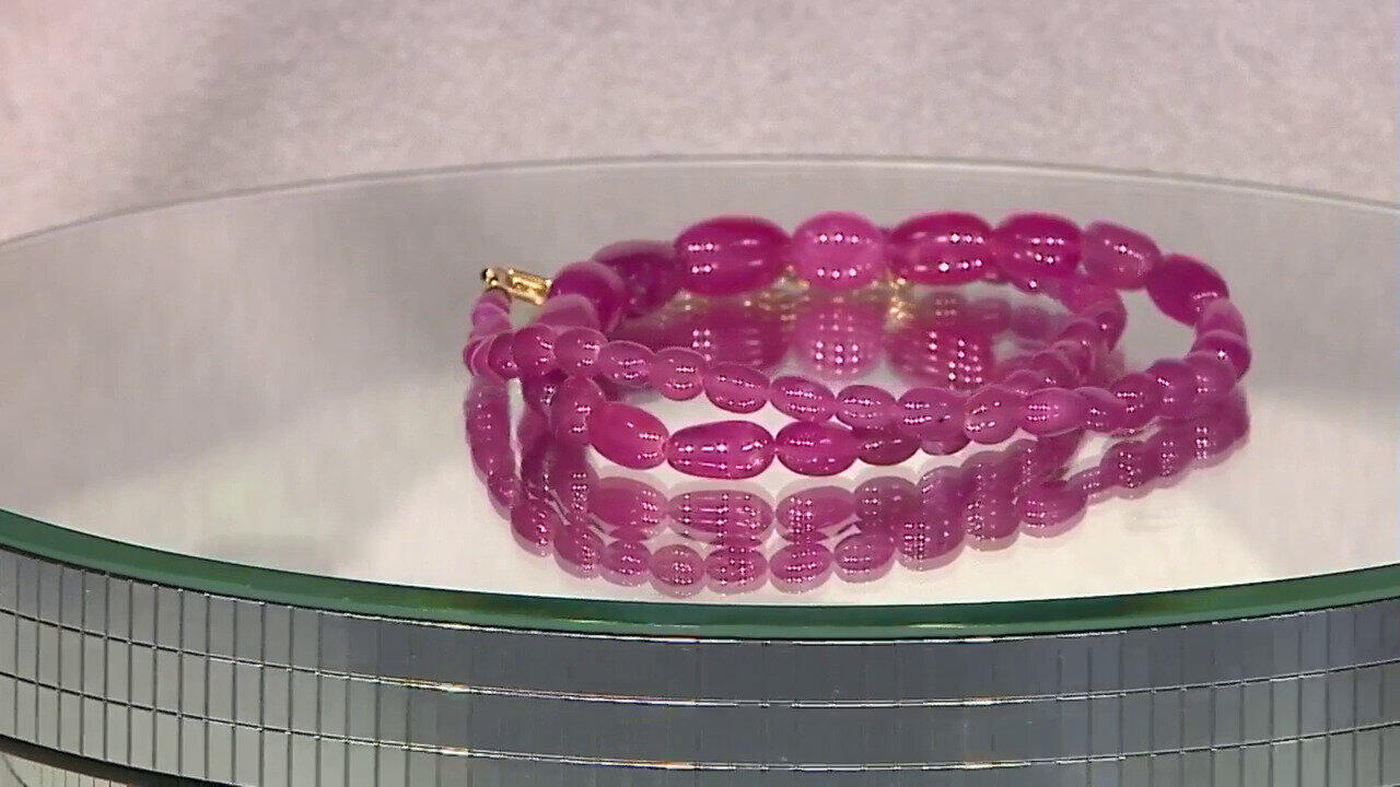 Video Zilveren halsketting met Madagaskar Roze Saffieren