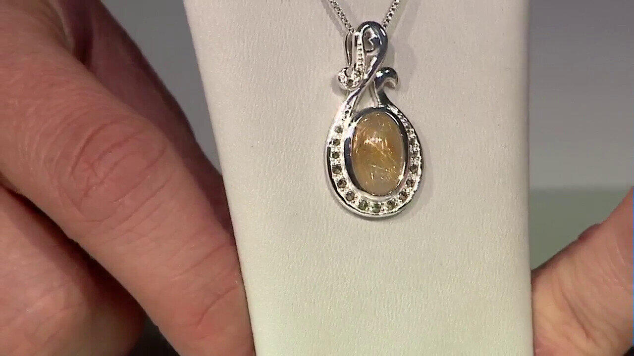Video Pendentif en argent et Quartz rutile (Cheveux de Vénus) (Annette classic)