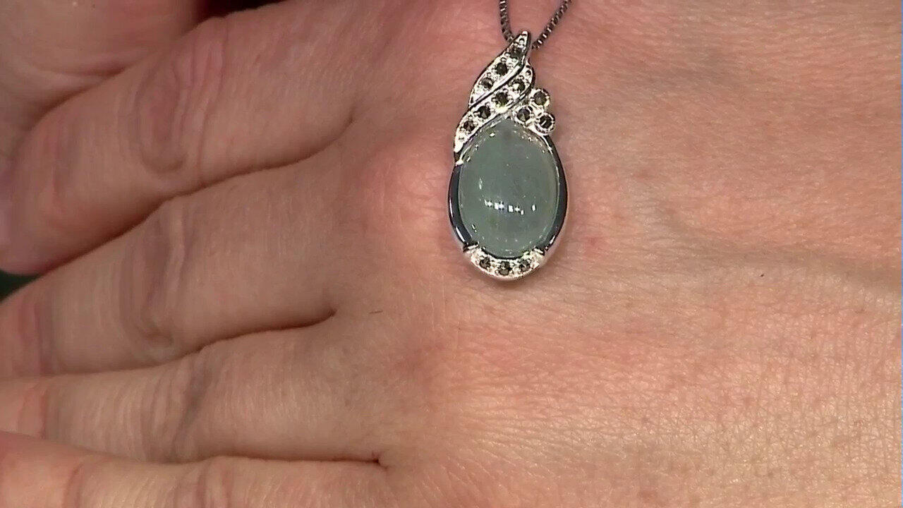 Video Pendentif en argent et Aigue-marine du Brésil (Annette classic)