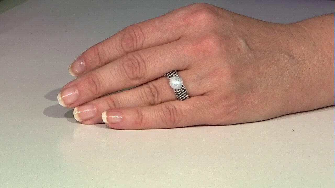 Video Regenbogen-Mondstein-Silberring (Annette classic)