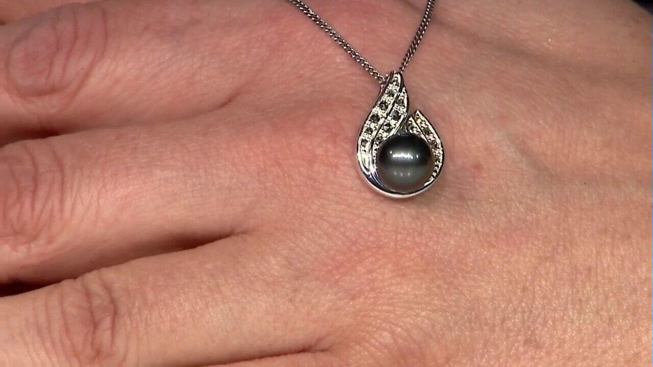 Video Pendentif en argent et Perle de culture de Tahiti (Annette classic)