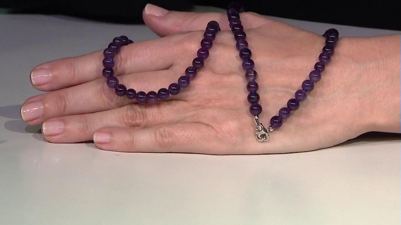 Video Collana in argento con Ametista Zambiana