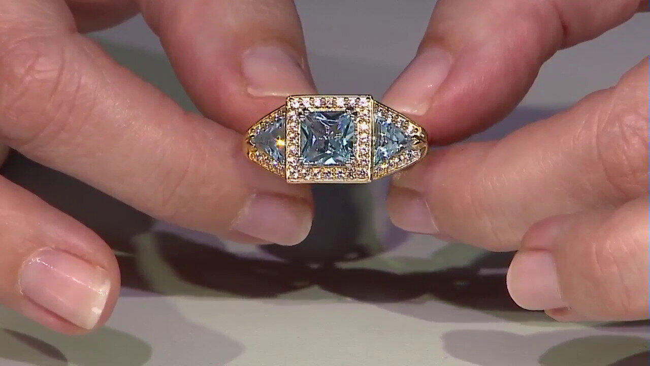 Video Himmelblauer Topas-Silberring (Dallas Prince Designs)