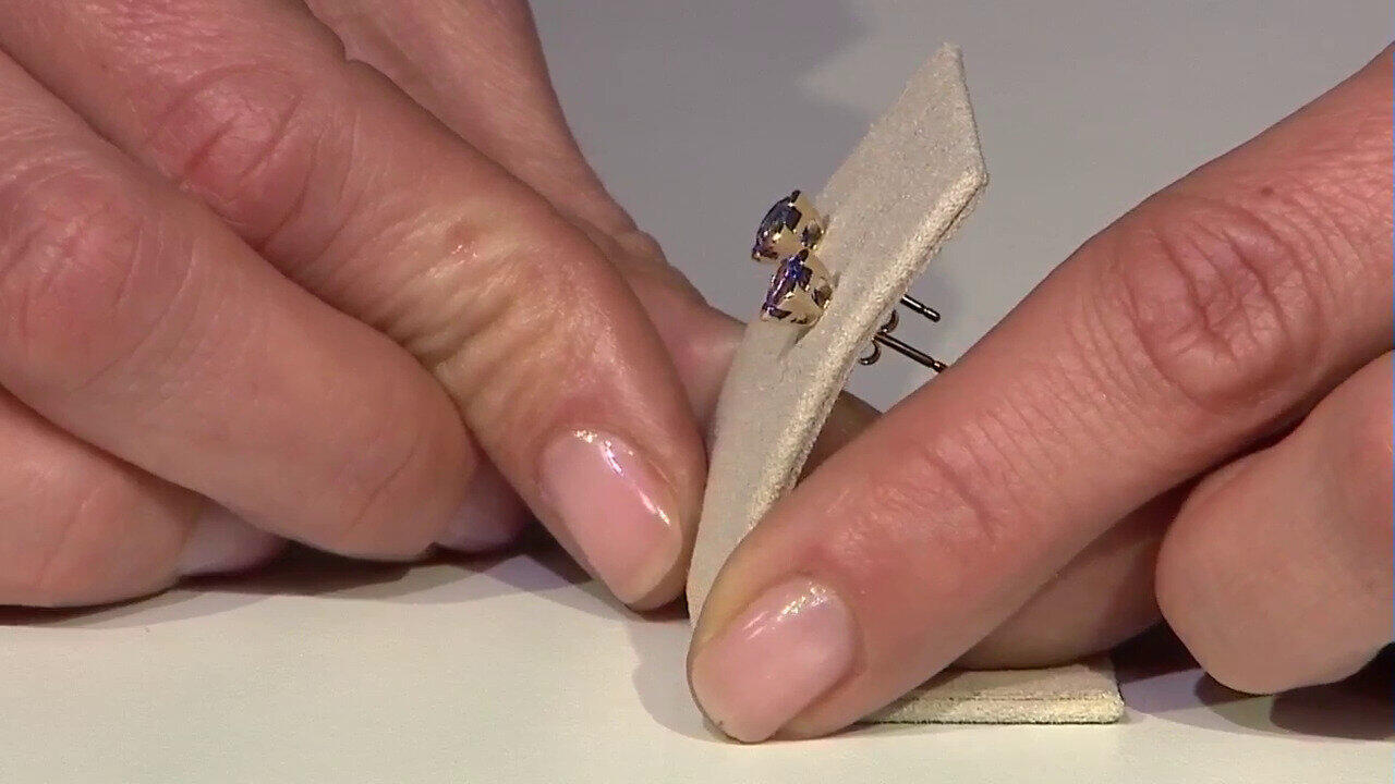 Video 10K AAA Tanzanite Gold Earrings