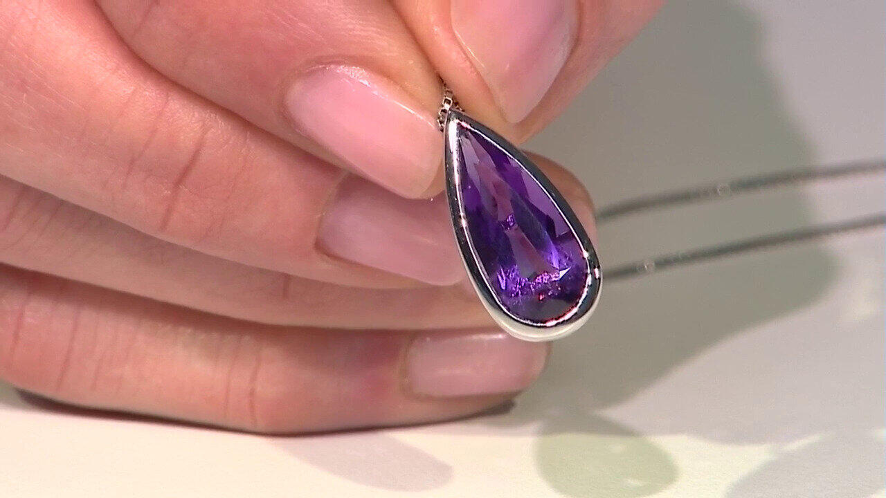 Video Ciondolo in argento con Ametista Siberiana (de Melo)