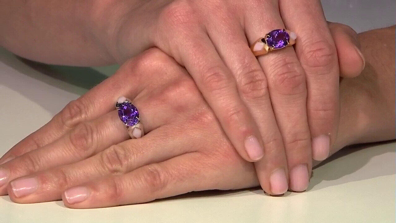 Video Marokkanischer Amethyst-Silberring (de Melo)