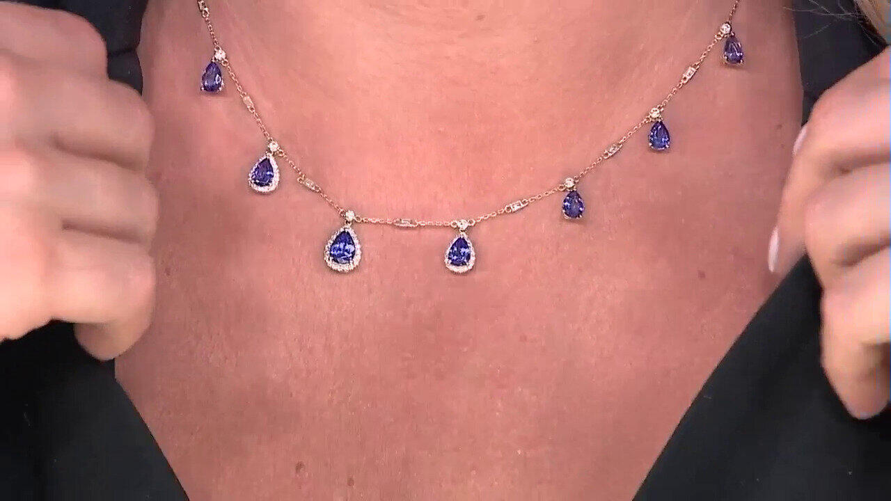 Video Collar en oro con Tanzanita AAA (CIRARI)