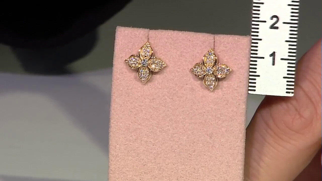 Video Gouden oorbellen met SI2 (H) Diamanten (CIRARI)