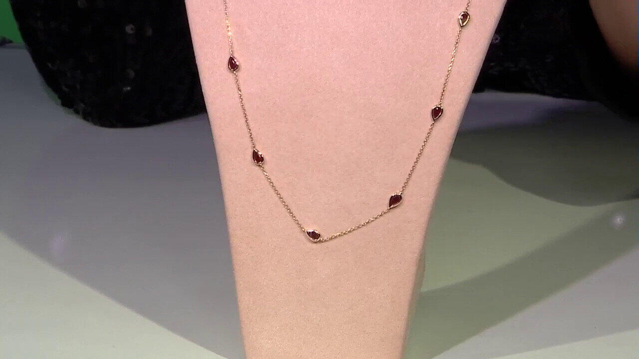 Video Collar en oro con Rubí de Mozambique AAA (CIRARI)