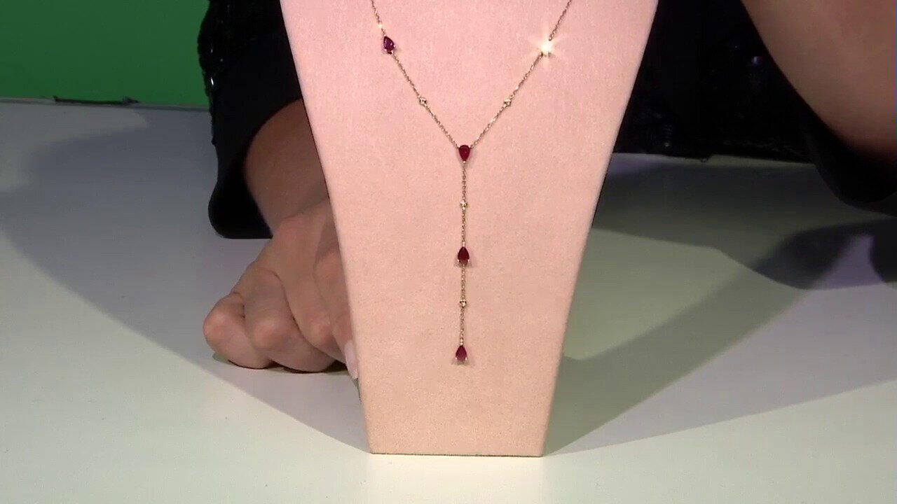 Video Collar en oro con Rubí de Mozambique AAA (CIRARI)