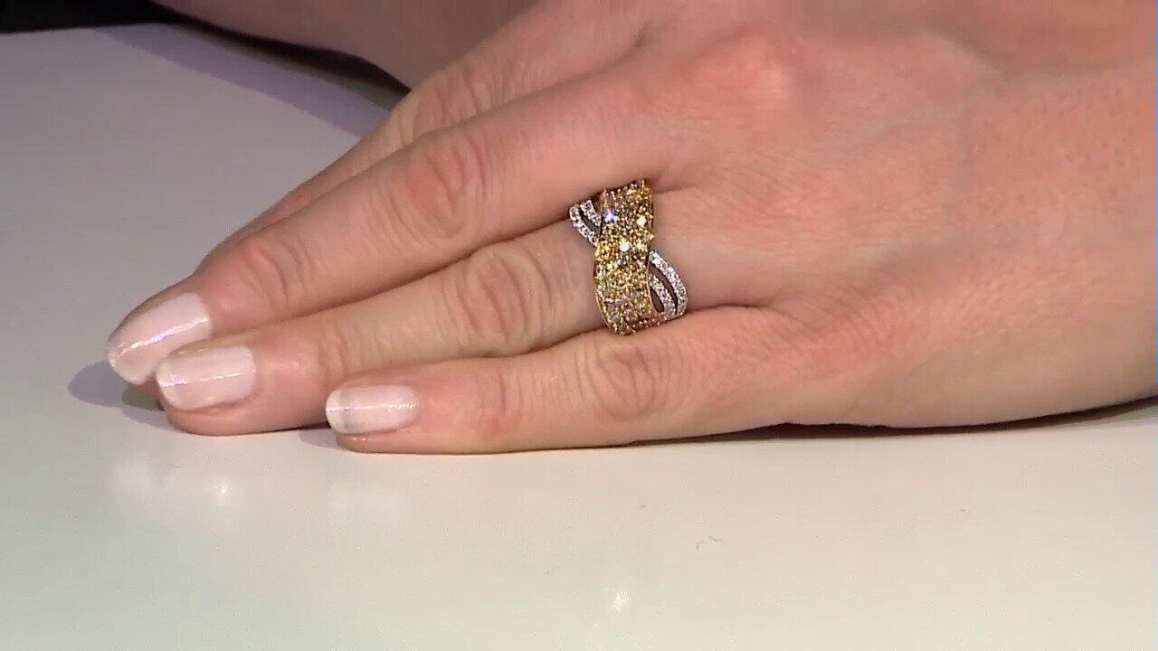Video 18K SI2 Fancy Diamond Gold Ring (CIRARI)