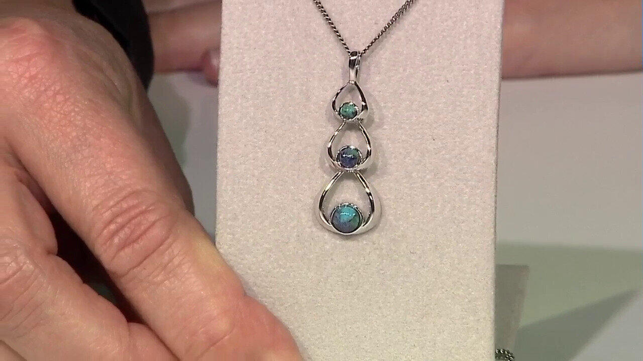 Video Zilveren hanger met edelstenen