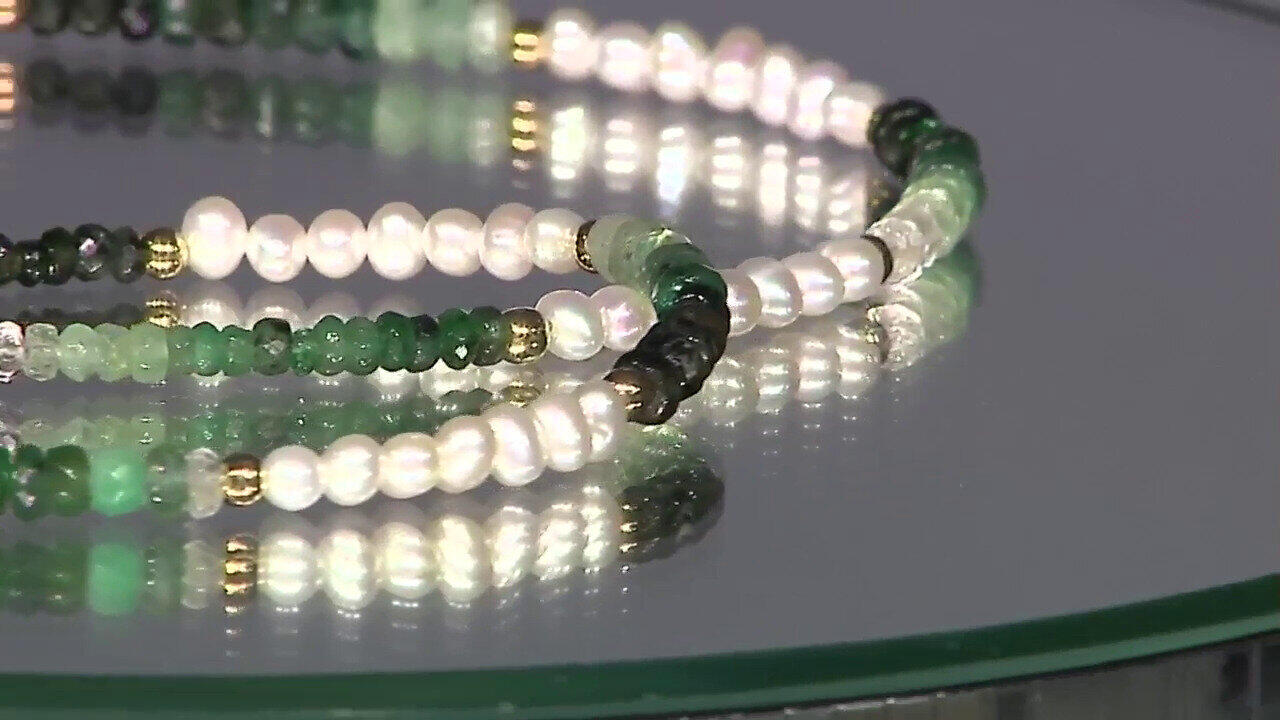 Video Collar en plata con Esmeralda de Brasil