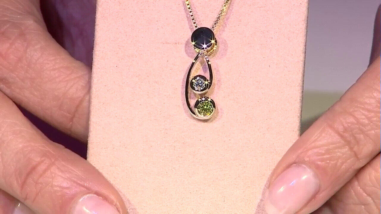 Video Colgante en oro con Diamante amarillo VS1 (Annette)