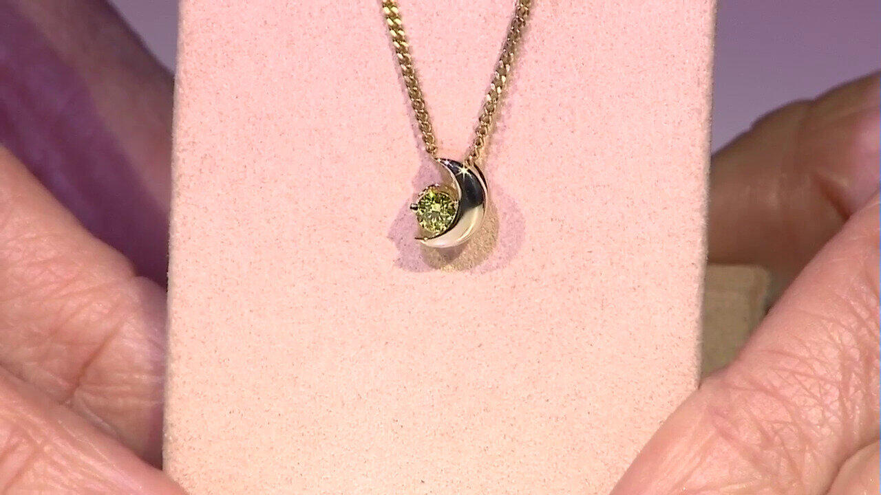 Video Colgante en oro con Diamante amarillo VS1 (Annette)