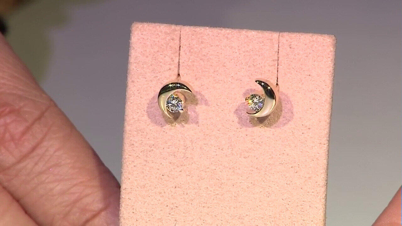 Video Gouden oorbellen met Diamanten SI1 (G) (Annette)