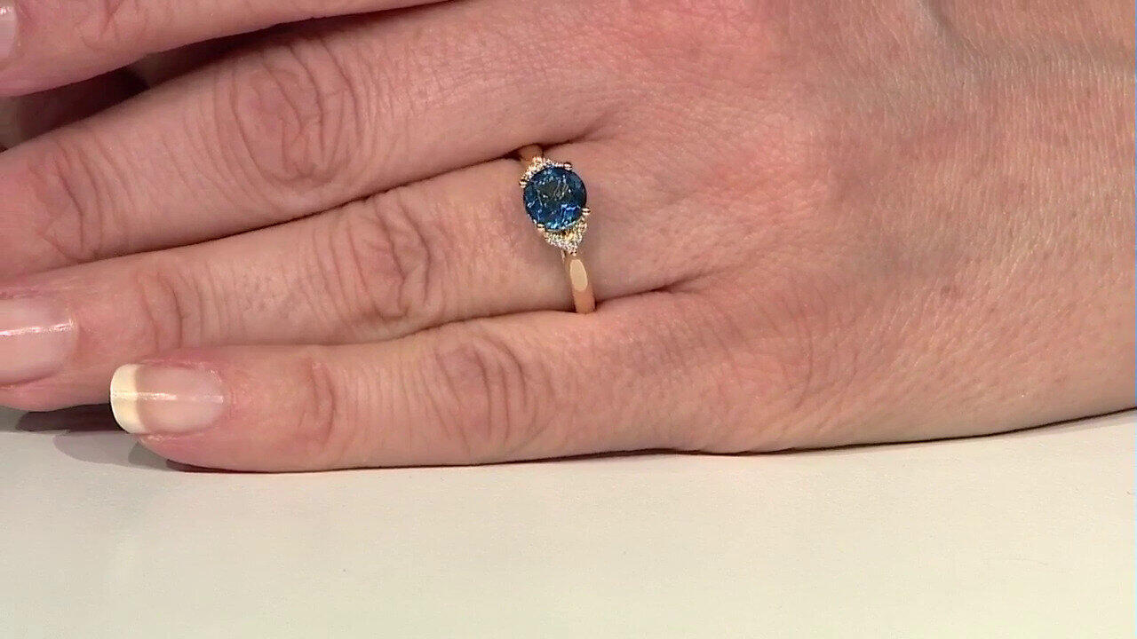 Video Londonblauer Topas-Goldring