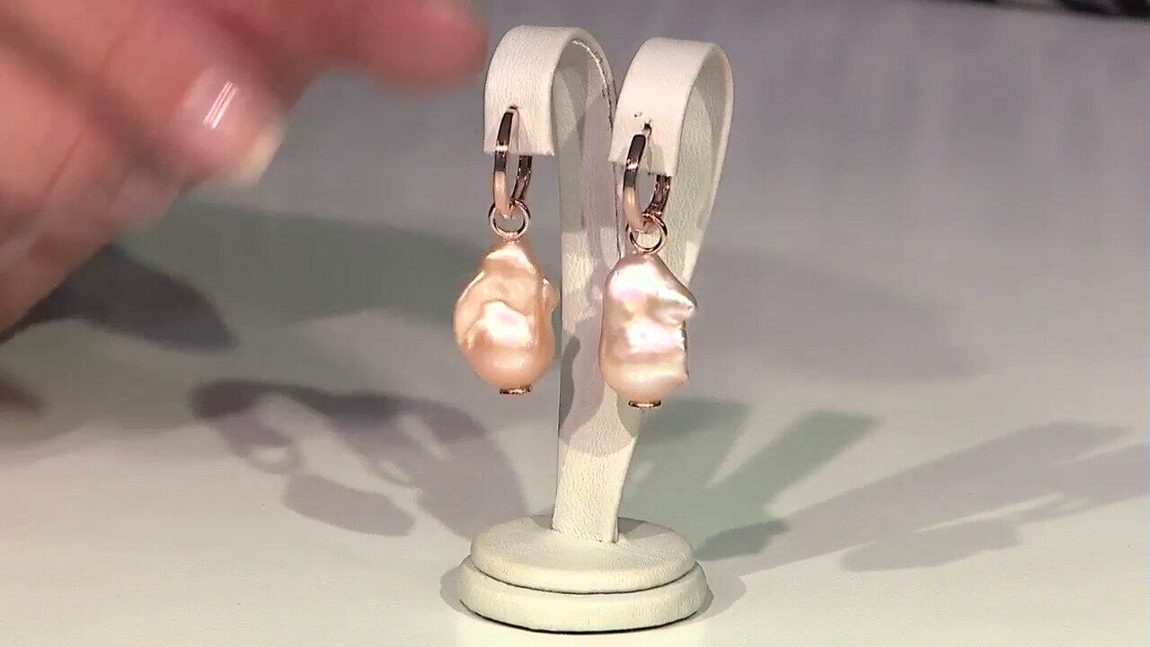 Video Orecchini in argento con Perla d'Acqua Dolce Porpora (TPC)