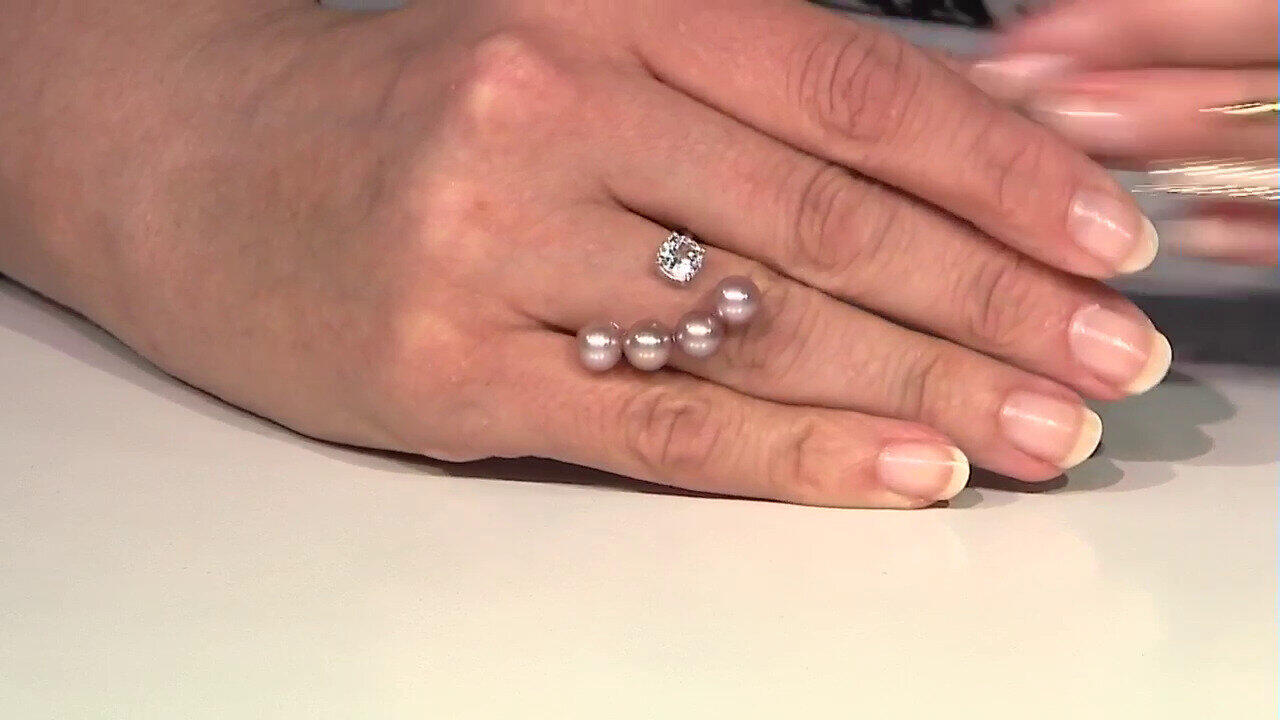 Video Anillo en plata con Perla Ming púrpura (TPC)